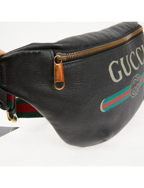 Ceinture banane Gucci noir grainé