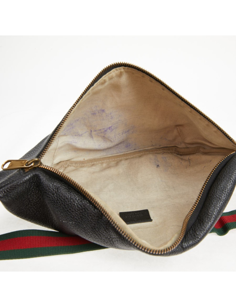 Ceinture banane Gucci noir grainé