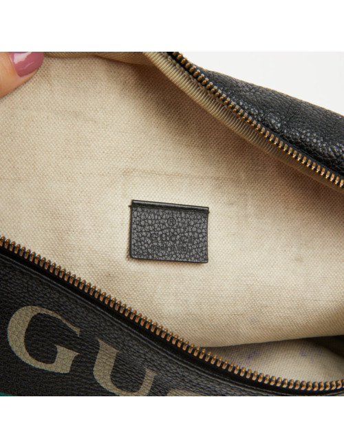 Ceinture banane Gucci noir grainé