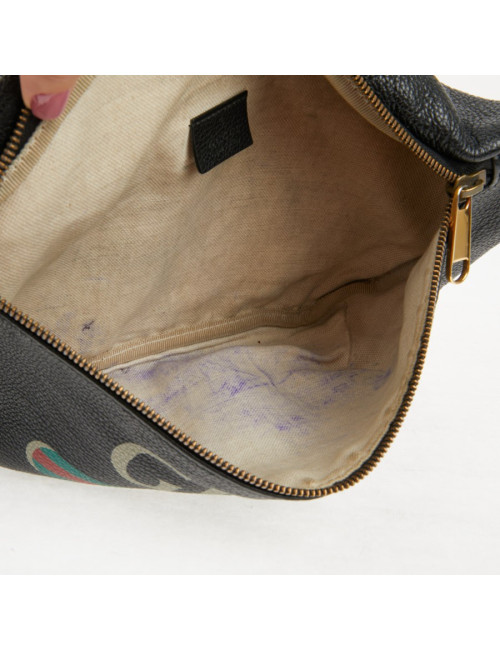 Ceinture banane Gucci noir grainé