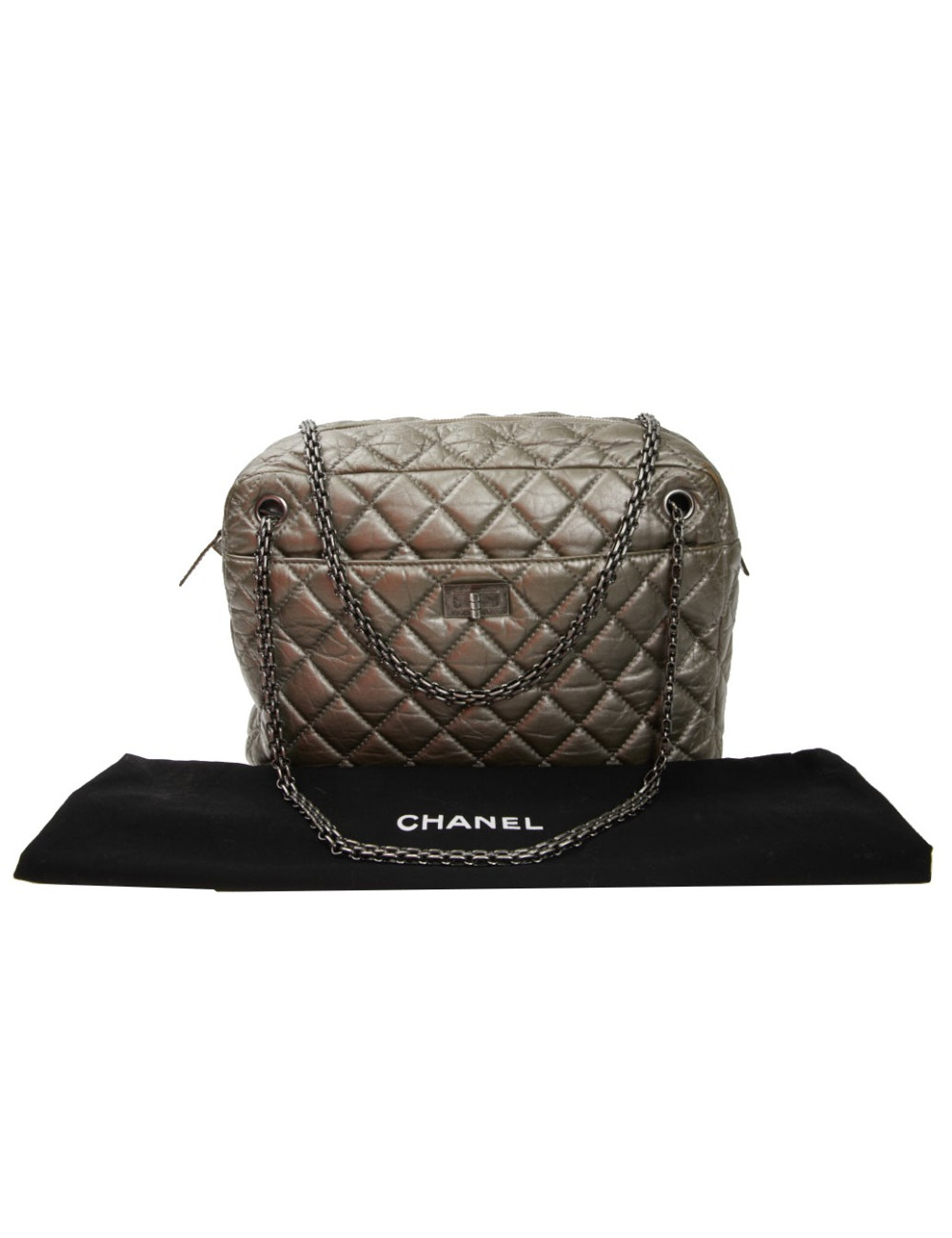 Sac Caméra Chanel GM cuir or bronze pâle mat