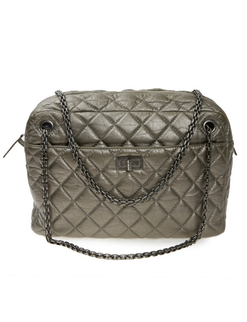 Sac Caméra Chanel GM cuir or bronze pâle mat