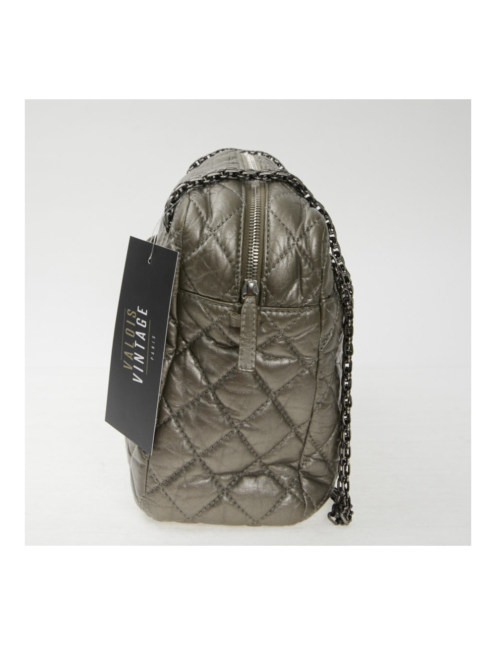 Sac Caméra Chanel GM cuir or bronze pâle mat