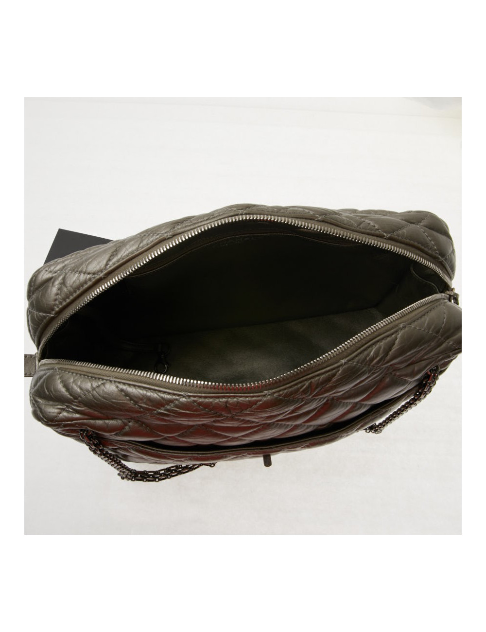 Sac Caméra Chanel GM cuir or bronze pâle mat