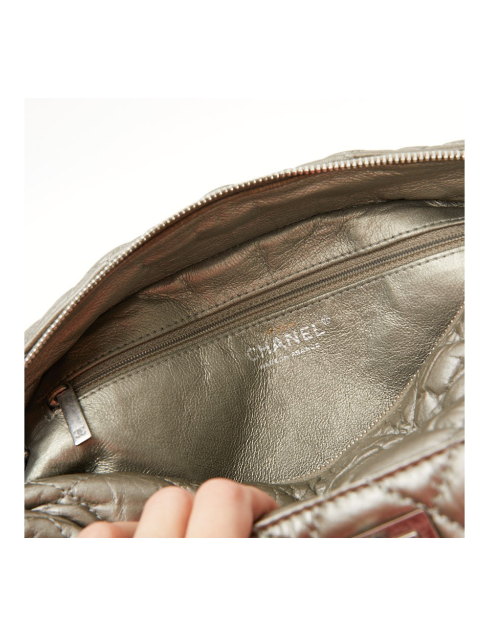 Sac Caméra Chanel GM cuir or bronze pâle mat