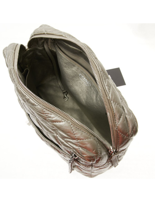 Sac Caméra Chanel GM cuir or bronze pâle mat