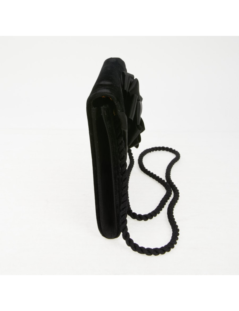 Sac pochette Christian Dior velours noir vintage