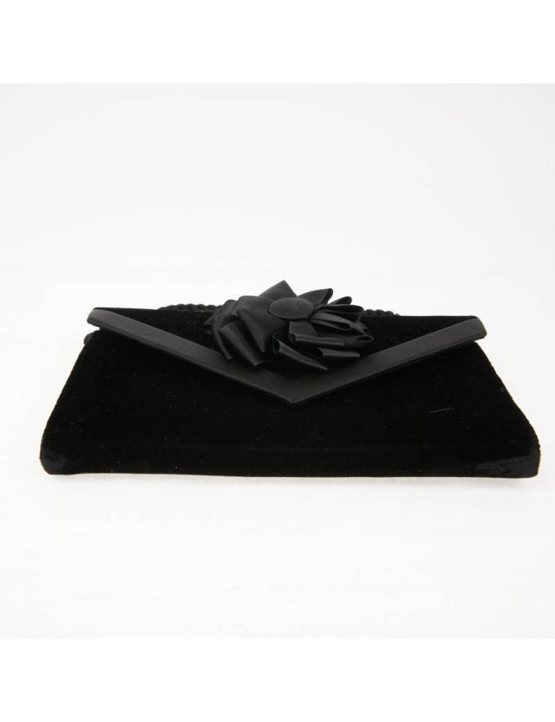 Sac pochette Christian Dior velours noir vintage