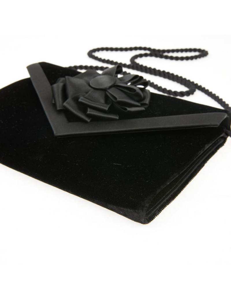 Sac pochette Christian Dior velours noir vintage