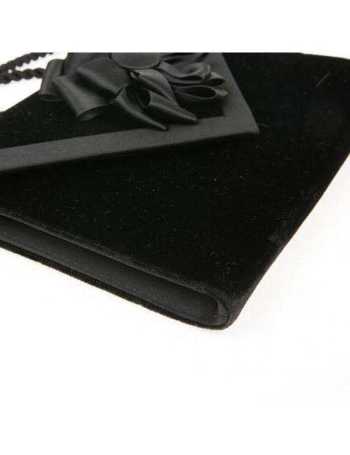 Sac pochette Christian Dior velours noir vintage