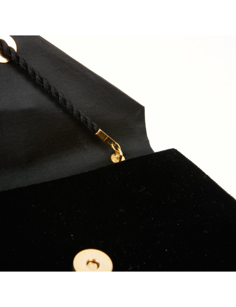 Sac pochette Christian Dior velours noir vintage