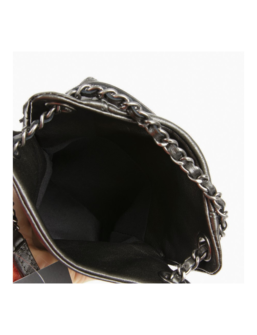 Mini sac à dos CHANEL cuir gris anthracite 