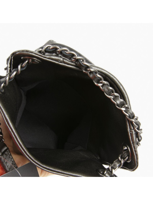 Mini sac à dos CHANEL cuir gris anthracite 