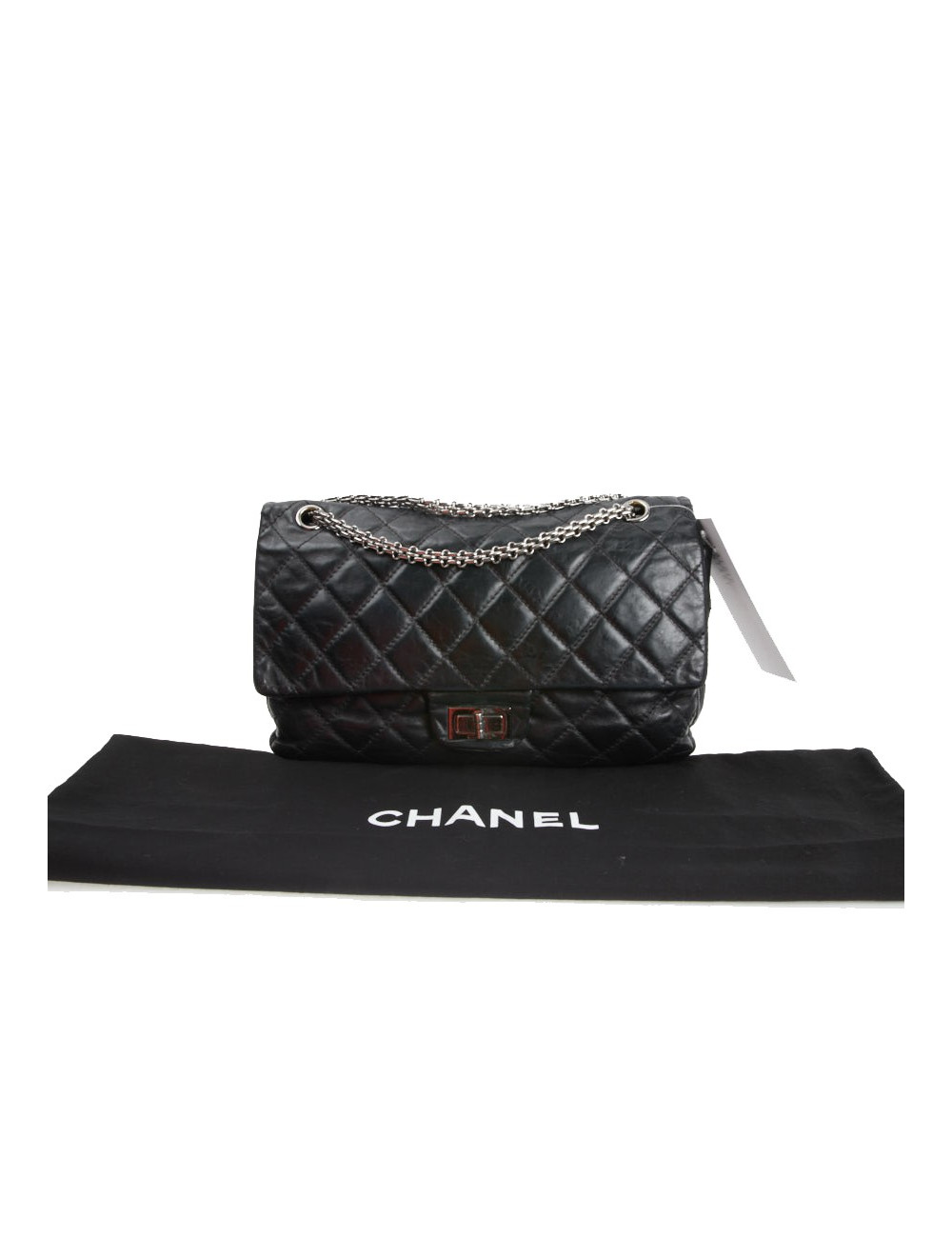 2.55 Chanel cuir vieilli noir