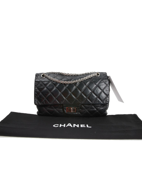 2.55 Chanel cuir vieilli noir