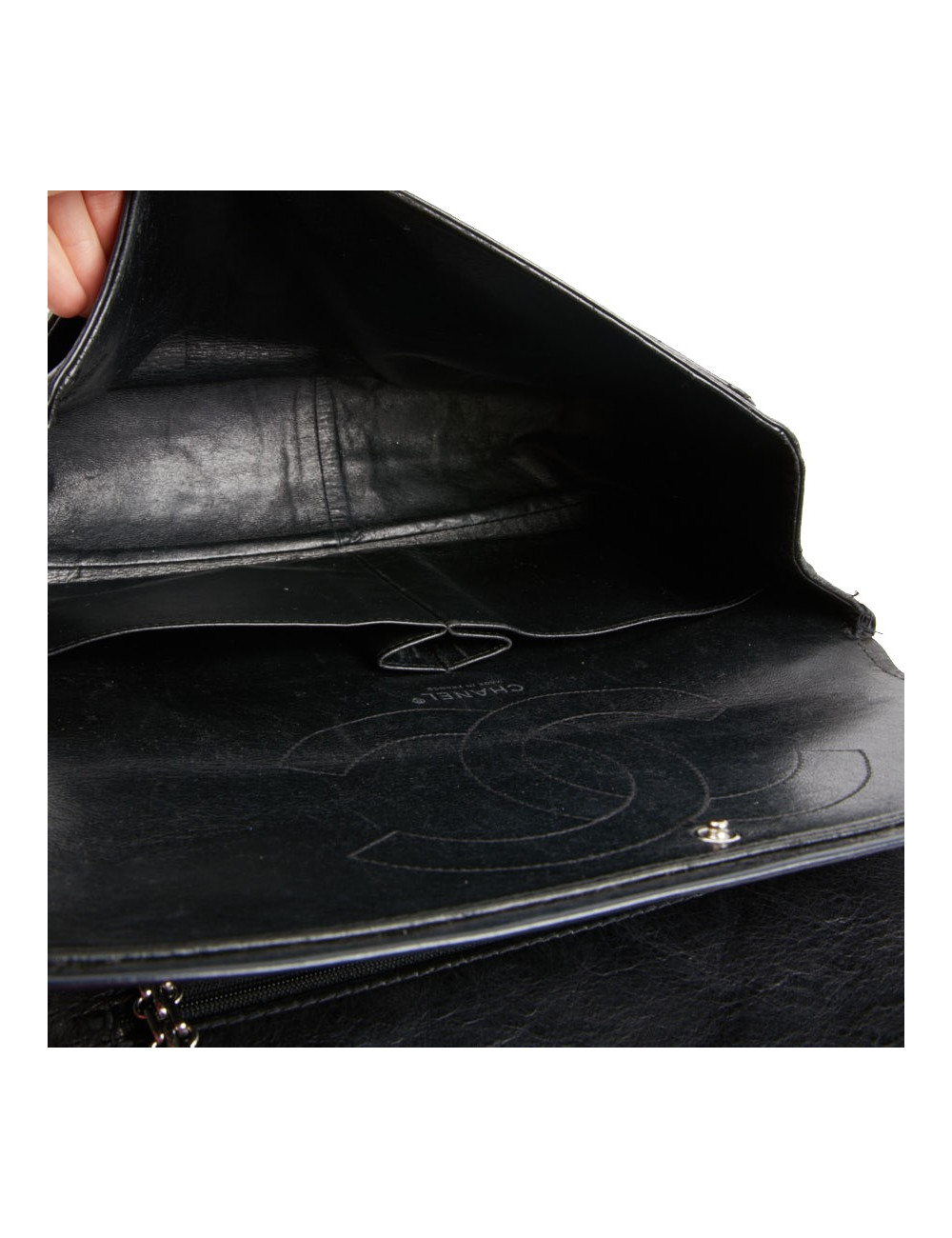 2.55 Chanel cuir vieilli noir