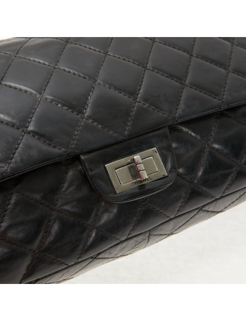 2.55 Chanel cuir vieilli noir