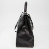 HERMES Kelly 35 Ghillies Flap Bag in Black Leather