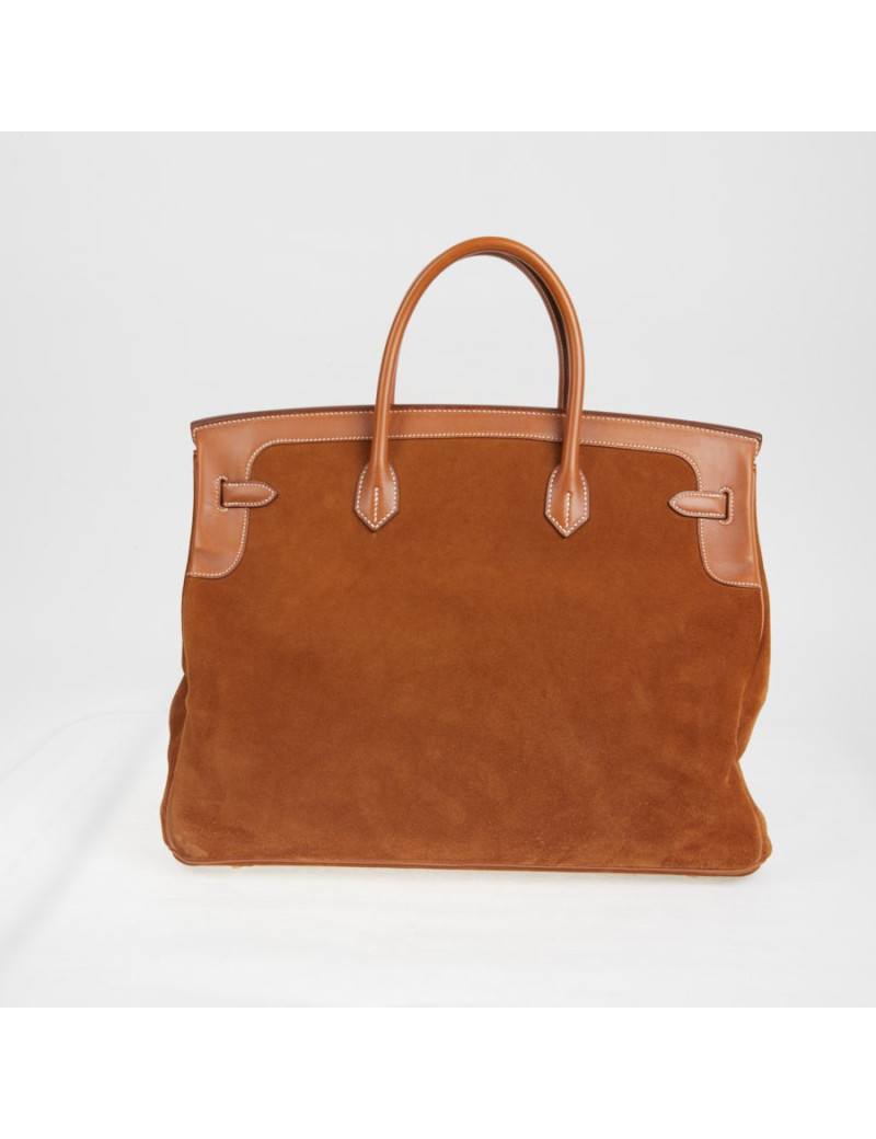 Sac Hermes Grizzly Birkin 40 bi-matière gold