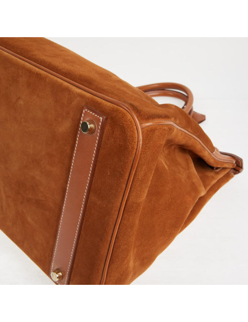 Sac Hermes Birkin 40 bi-matière gold