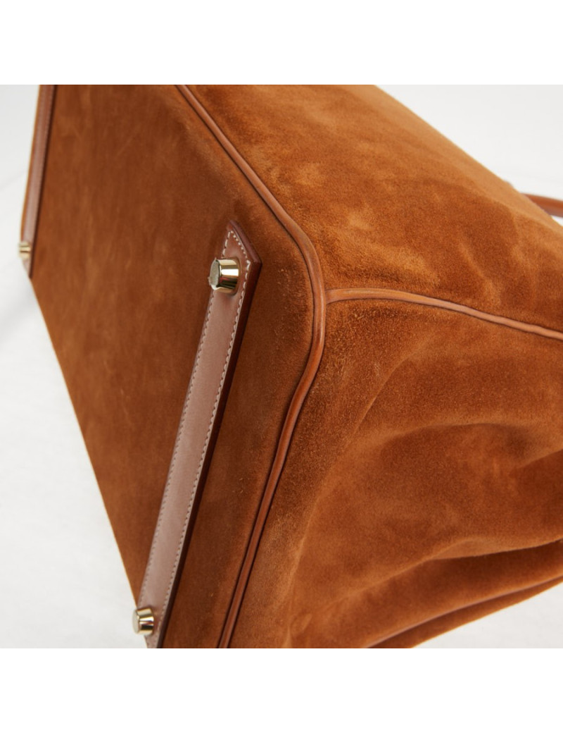 Sac Hermes Grizzly Birkin 40 bi-matière gold