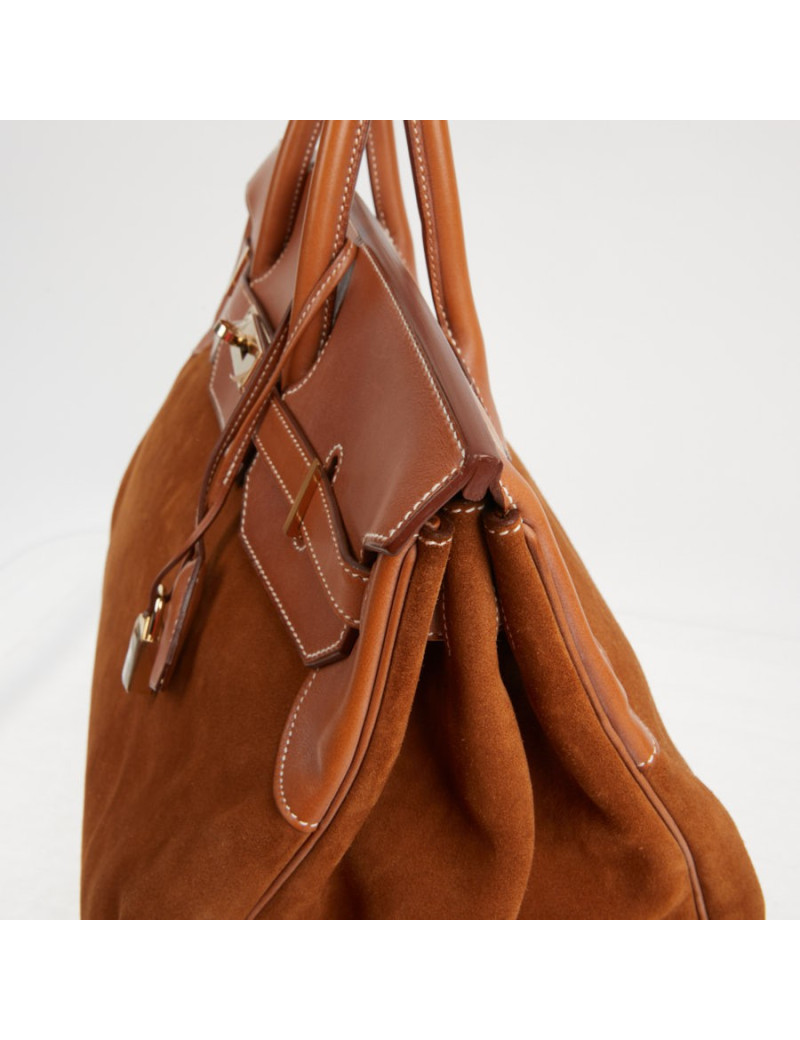 Sac Hermes Grizzly Birkin 40 bi-matière gold