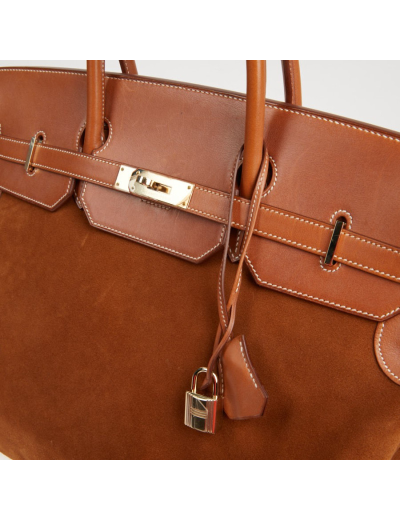 Sac Hermes Birkin 40 bi-matière gold