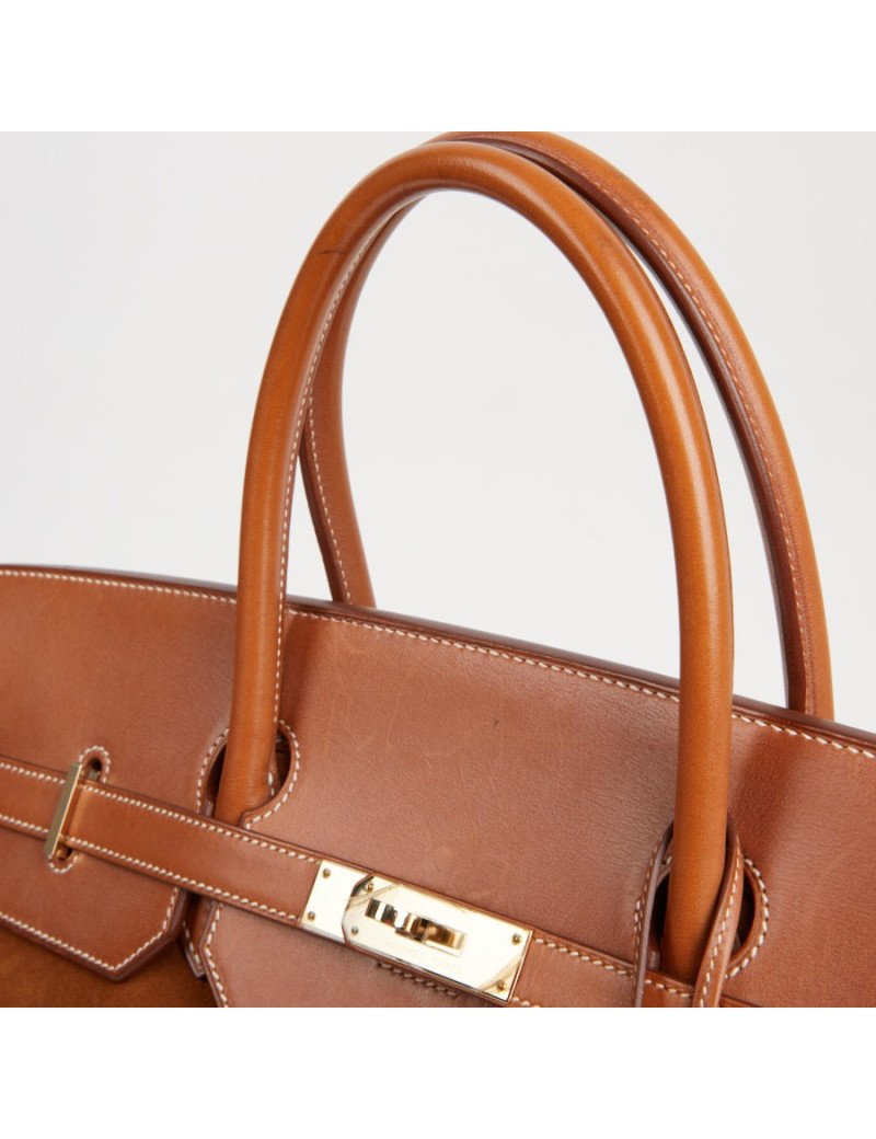 Sac Hermes Birkin 40 bi-matière gold