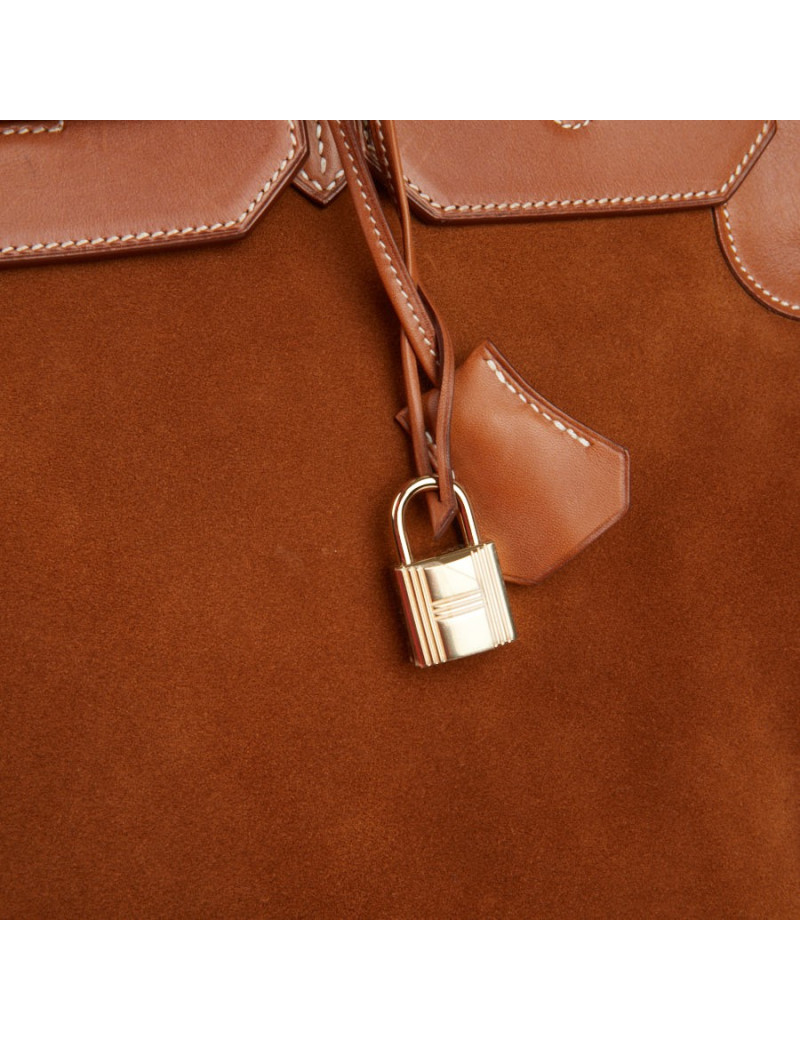 Sac Hermes Birkin 40 bi-matière gold