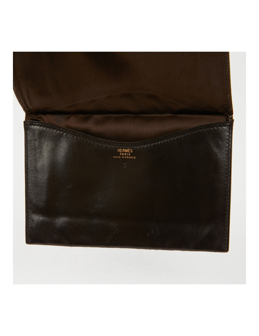 Porte carte HERMES cuir box marron