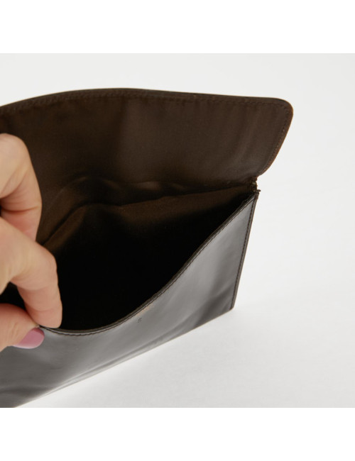 Porte carte HERMES cuir box marron