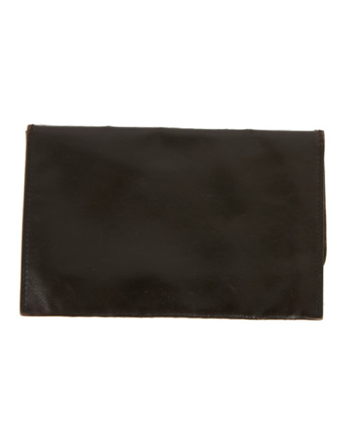 Porte carte HERMES cuir box marron