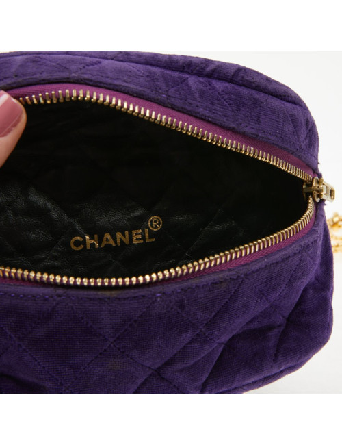 CHANEL Vintage purple velvet fanny pack