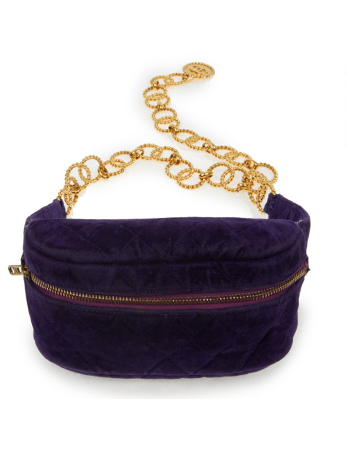 CHANEL Vintage purple velvet fanny pack