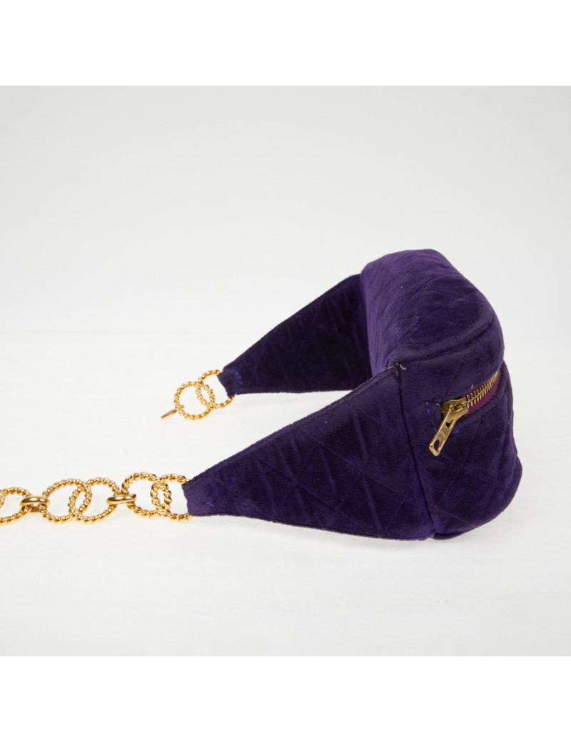 CHANEL Vintage purple velvet fanny pack