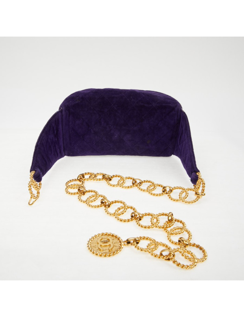 CHANEL Vintage purple velvet fanny pack