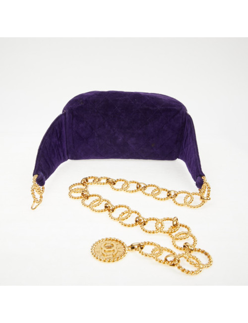 CHANEL Vintage purple velvet fanny pack