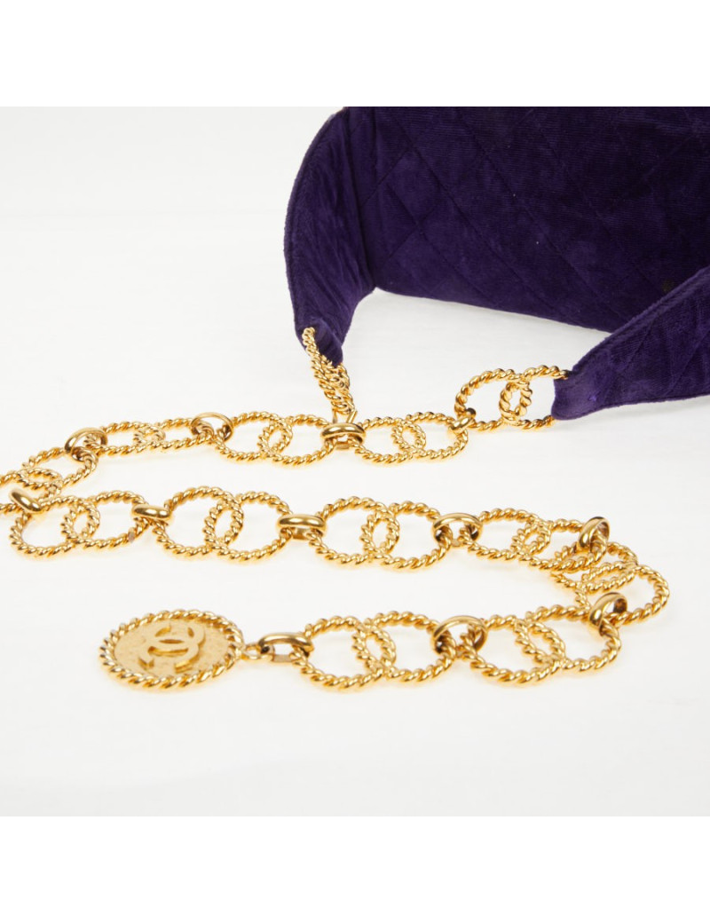 CHANEL Vintage purple velvet fanny pack