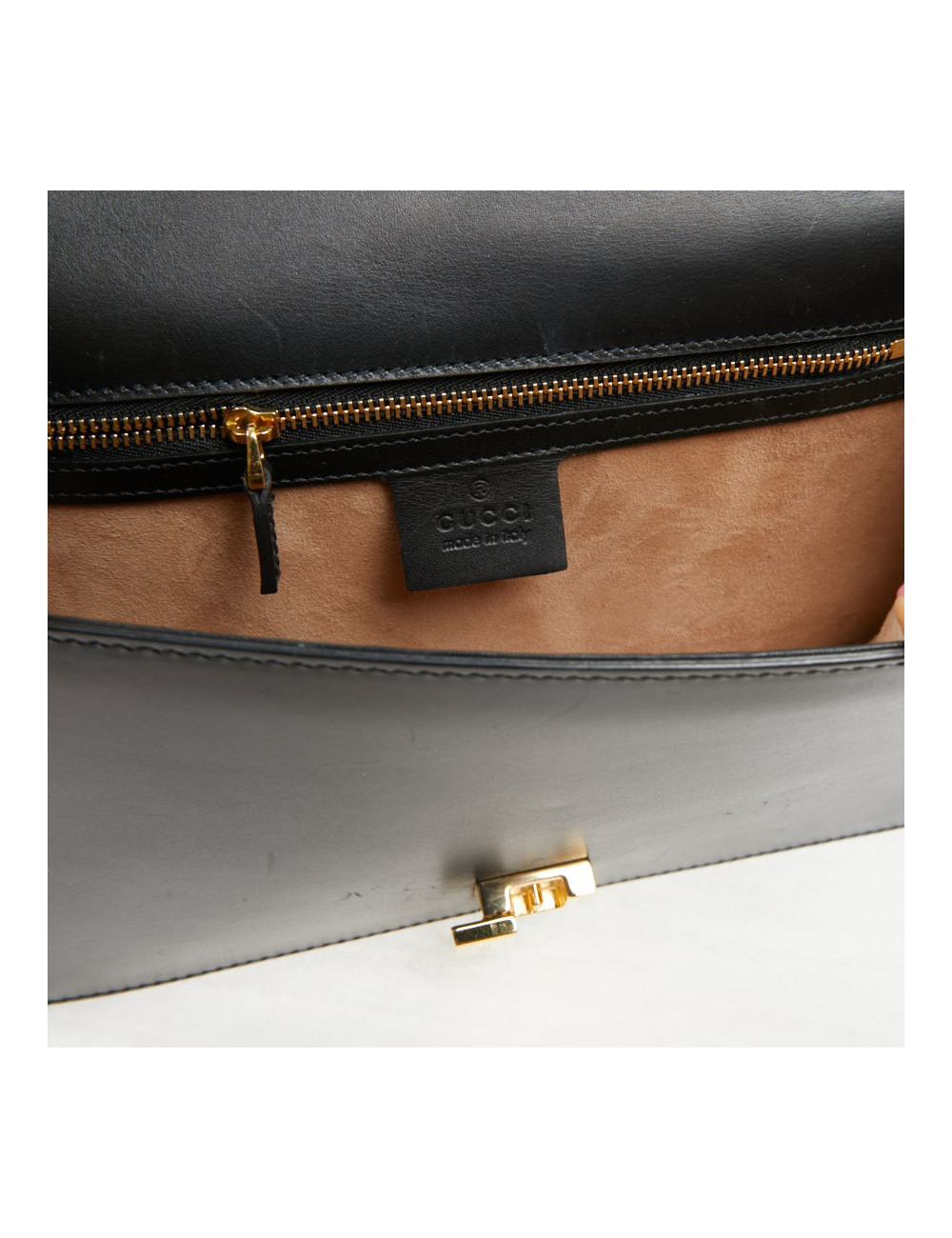 Sac à main Sylvie GUCCI  TM cuir lisse noir