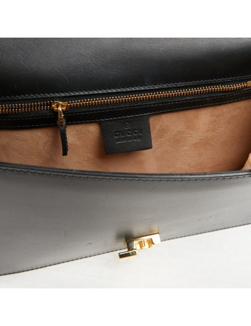 Sac à main Sylvie GUCCI  TM cuir lisse noir
