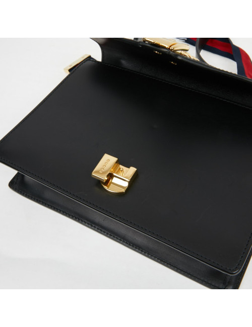 Sac à main Sylvie GUCCI  TM cuir lisse noir