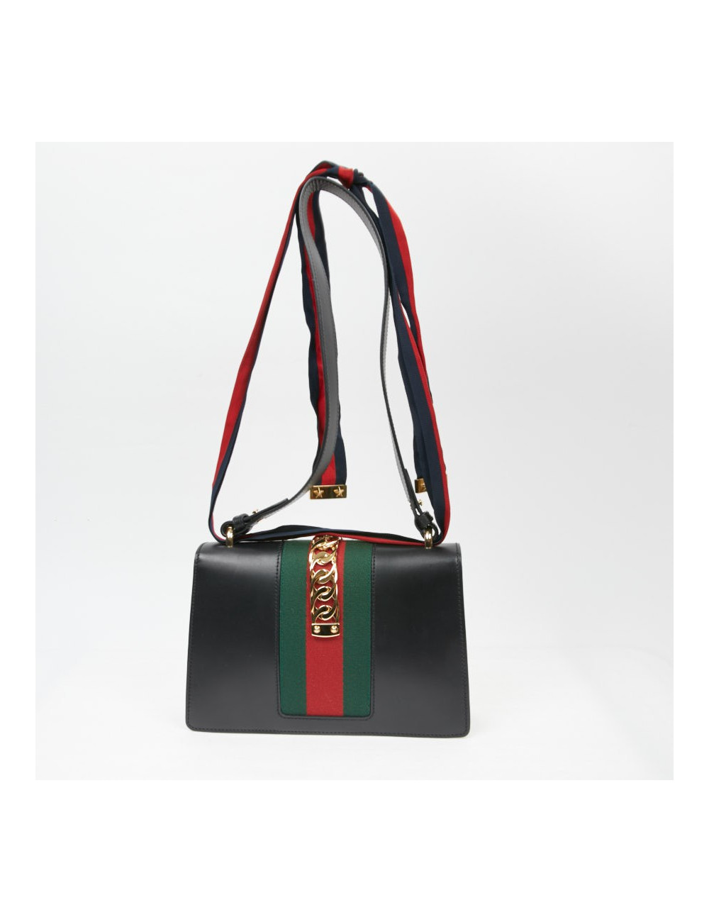 Sac à main Sylvie GUCCI  TM cuir lisse noir