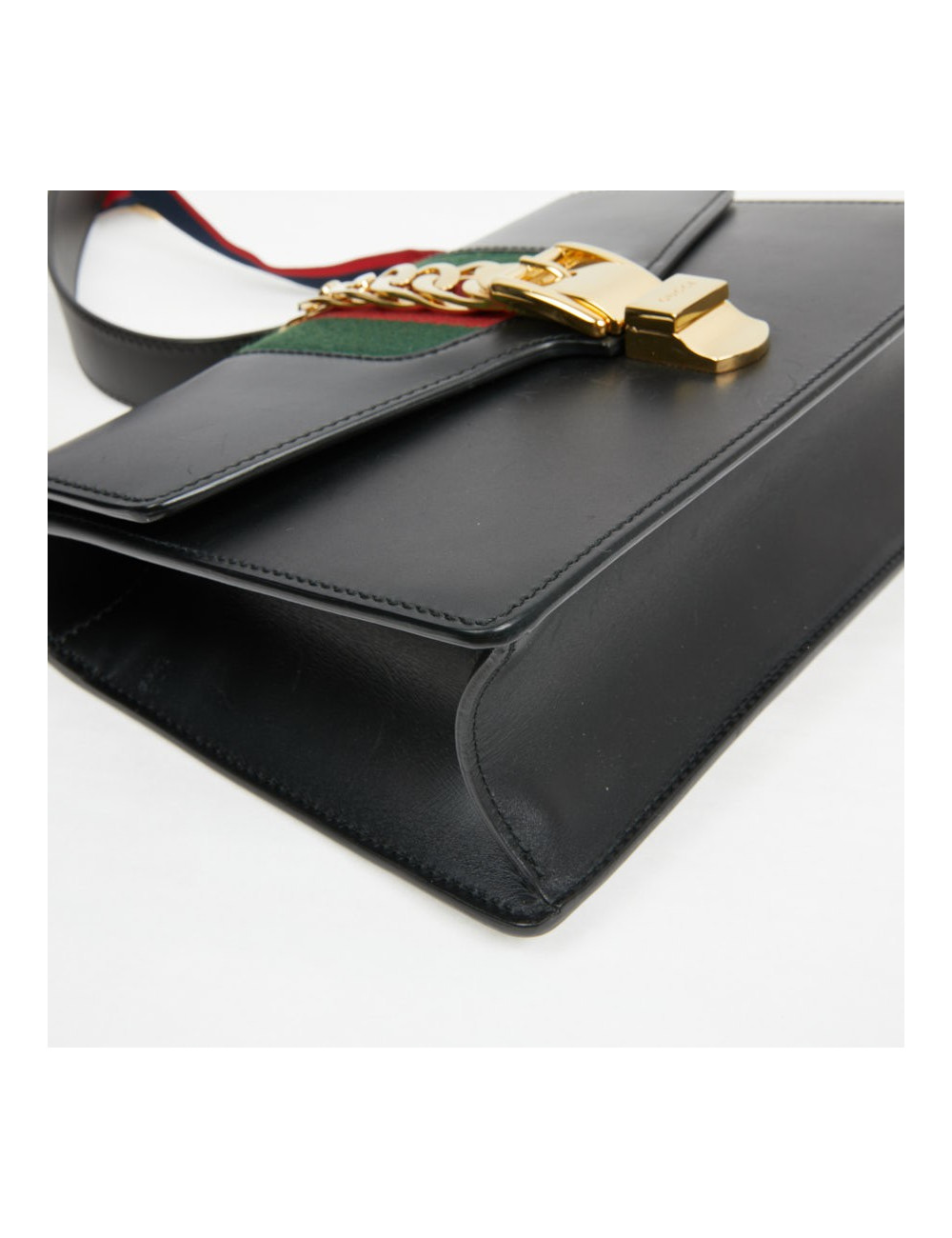 Sac à main Sylvie GUCCI  TM cuir lisse noir