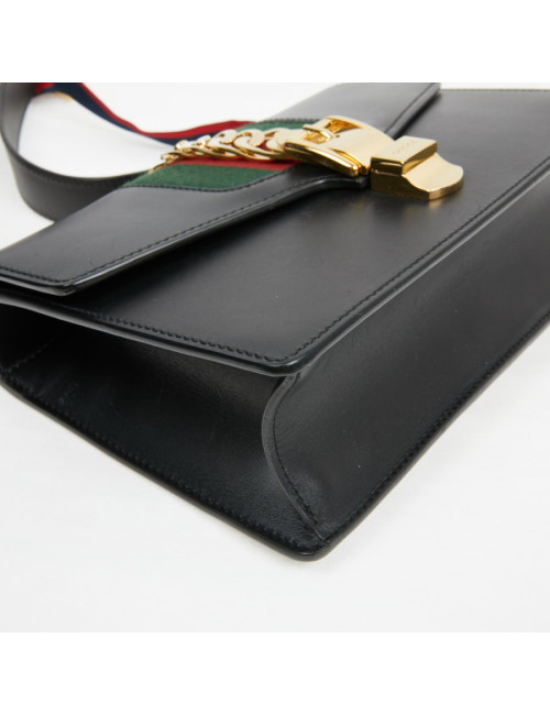 Sac à main Sylvie GUCCI  TM cuir lisse noir