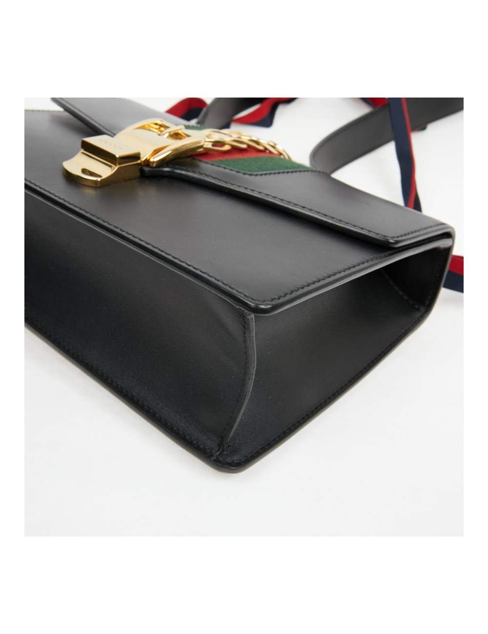 Sac à main Sylvie GUCCI  TM cuir lisse noir