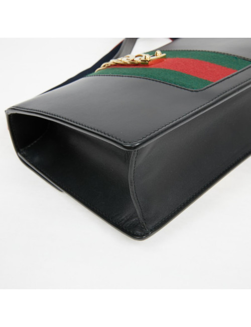 Sac à main Sylvie GUCCI  TM cuir lisse noir