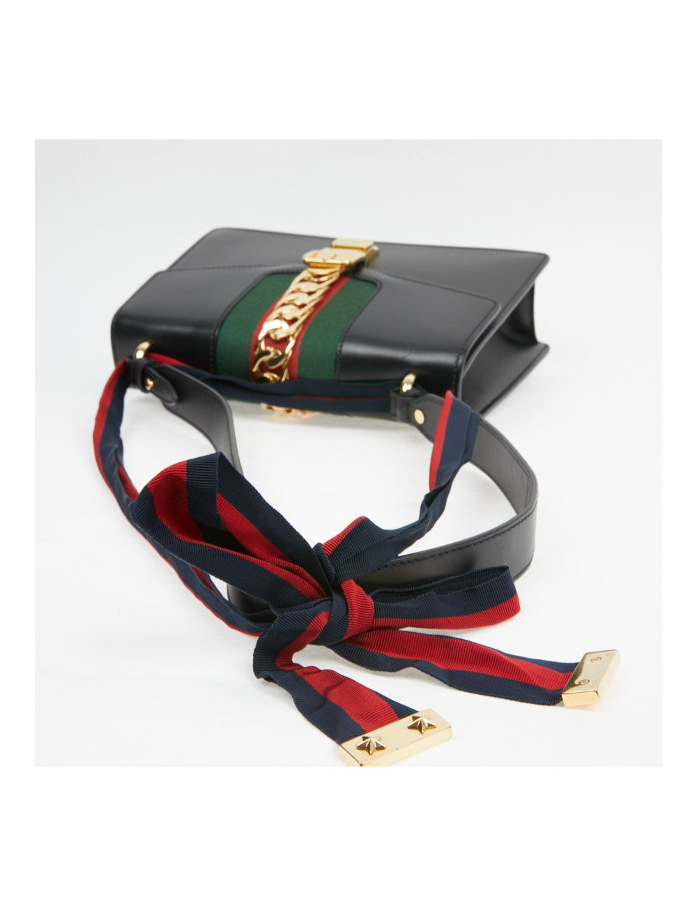 Sac à main Sylvie GUCCI  TM cuir lisse noir