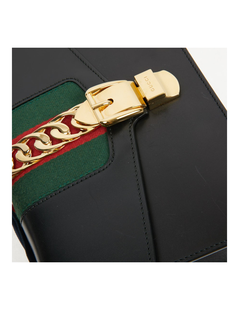 Sac à main Sylvie GUCCI  TM cuir lisse noir