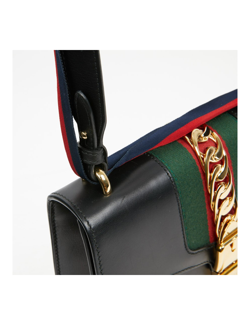 Sac à main Sylvie GUCCI  TM cuir lisse noir