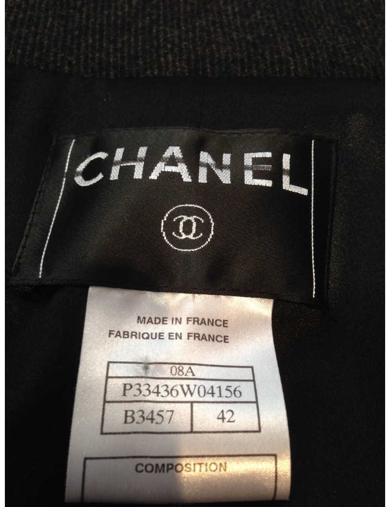 Manteau CHANEL laine et soie T42